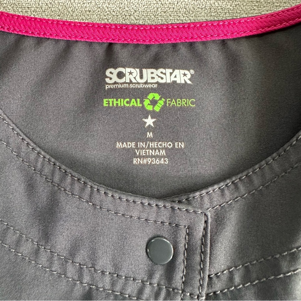 Scrubstar Scrub Jacket. Dark Gray. Medium. - Picture 2 of 6